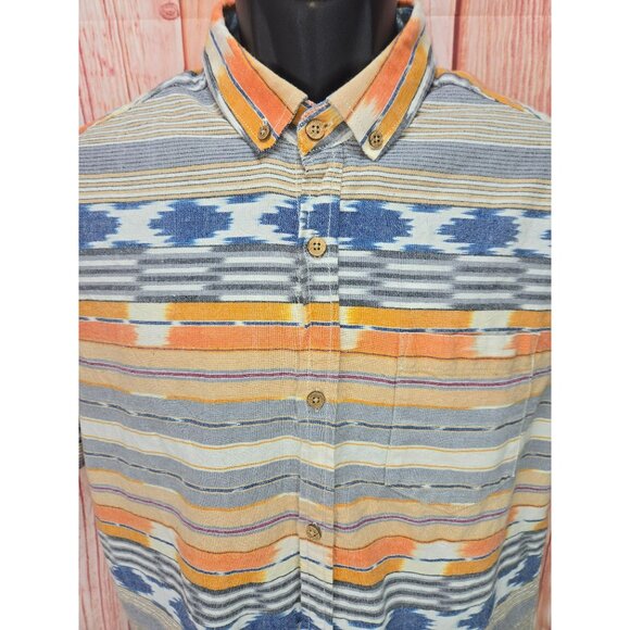 7 Diamonds Mens Short Sleeve Button-Down Shirt Large - Picture 3 of 9